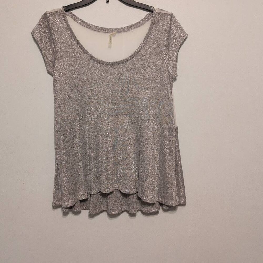 American Eagle size S Simmer Silver Tee T-shirt Sheer